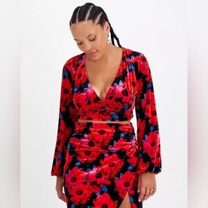 Bar III Stretch Velvet Skirt Set NWT